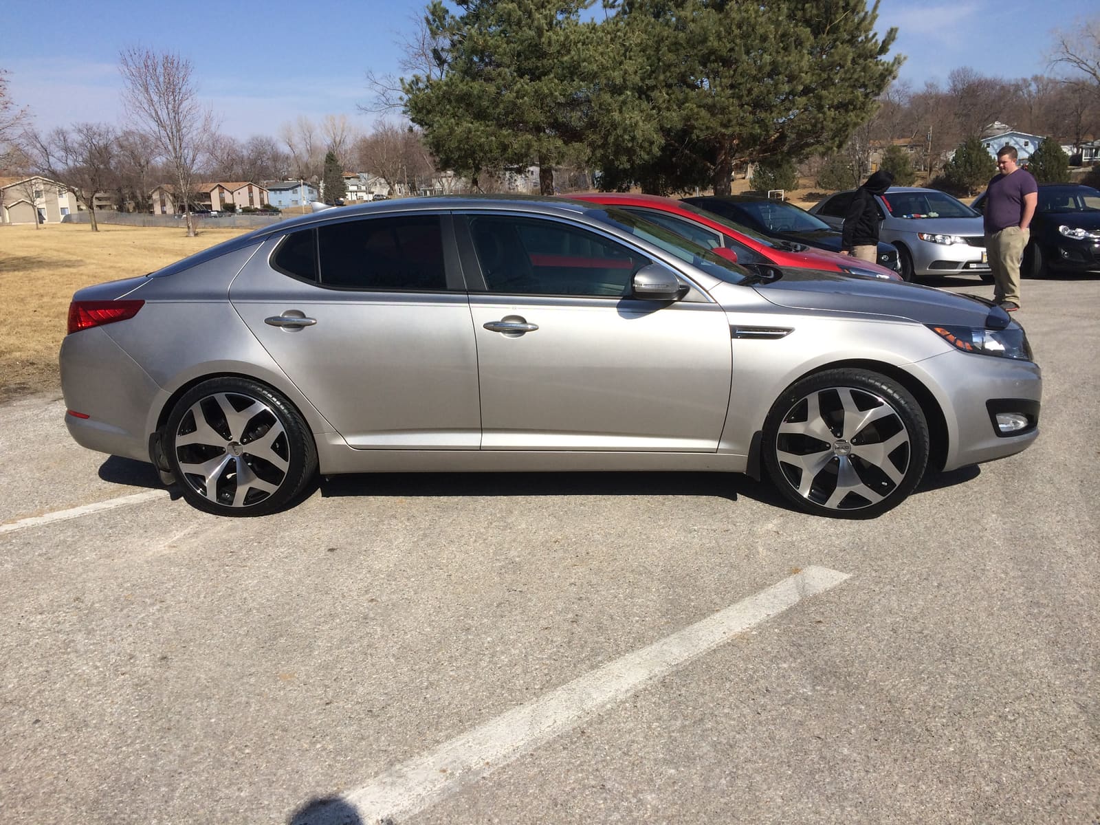 2012 Kia Optima with 20x8.5 Helo HE-881 wheels