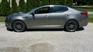2014 Kia Optima with 19x8.5 Konig Oversteer wheels