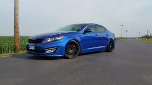 2012 Kia Optima with 19x8.5 Konig Integram wheels