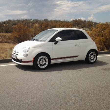 2012 FIAT 500 with 16x6 Rota Shakotans wheels