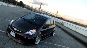 2007 Honda Fit with 16x8 Leon Hardiritt wheels