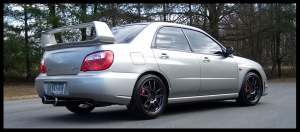 2004 Subaru Impreza with 17x8 Rota Torque wheels