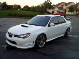2006 Subaru Impreza with 18x8.5 Rota P45F wheels