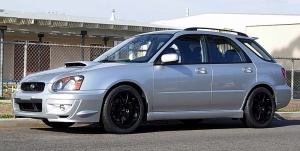 2004 Subaru Impreza with 17x7.5 Rota G-Force wheels