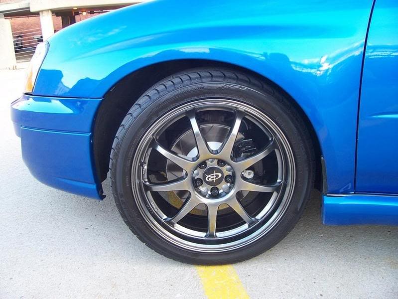 2004 Subaru Impreza with 18x8 Rota P1 wheels