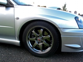 2004 Subaru Impreza with 17x7.5 Rota SDX wheels