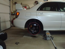 2004 Subaru Impreza with 17x9 Rota wheels