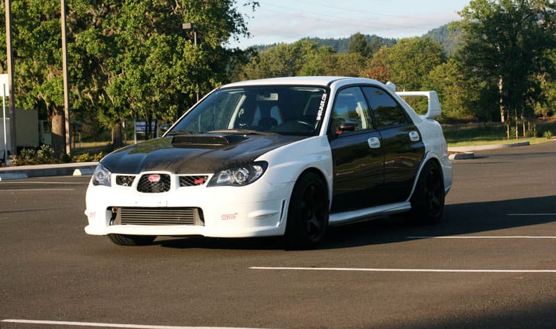 2006 Subaru Impreza with 17x9.5 Rota P45R wheels