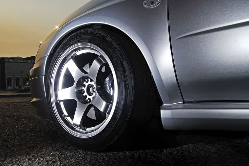 2004 Subaru Impreza with 17x9 Rota P45R wheels