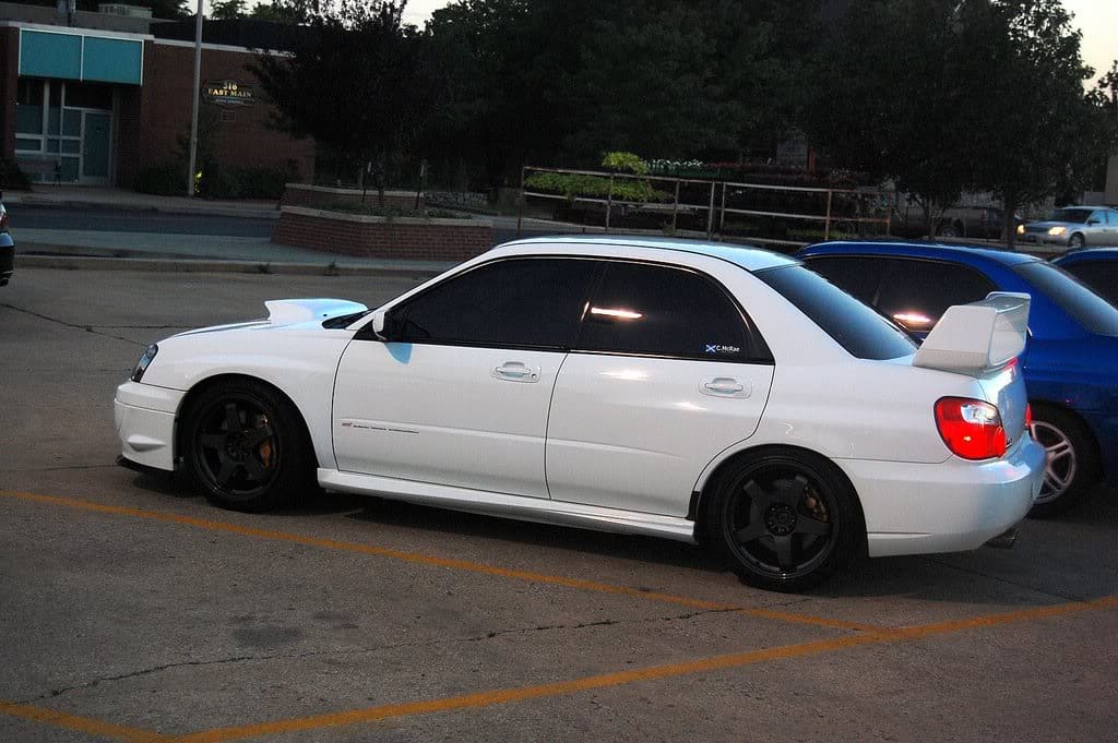 2004 Subaru Impreza with 18x8 Rota P45 wheels