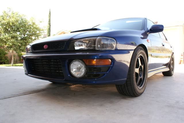 2000 Subaru Impreza with 16x8 Rota Slipstream wheels
