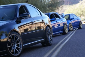 2006 Subaru Legacy with 18x9 Rota G-Force wheels