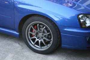 2005 Subaru Impreza with 17x9 Rota DPT wheels