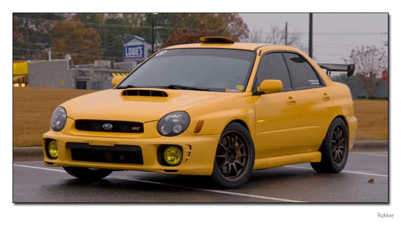 2003 Subaru Impreza with 17x9 Rota DPT wheels