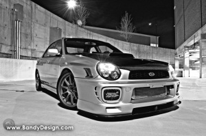 2003 Subaru Impreza with 18x8 Rota T3 wheels
