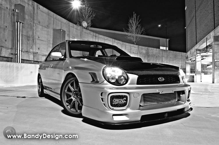 2003 Subaru Impreza with 18x8 Rota T3 wheels