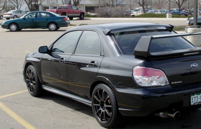 2007 Subaru Impreza with 18x8.5 Rota G-Force wheels
