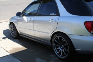 2004 Subaru Impreza with 18x9 Rota G-Force wheels