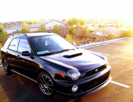 2003 Subaru Impreza with 18x8 Rota G-Force wheels