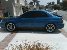 2004 Subaru Impreza with 18x8 Rota Tarmac 3 wheels