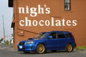 2006 Subaru Forester with 18x8.5 Rota SVN wheels