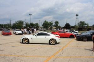 2008 Nissan 350Z with 19x9.5 Rays Engineering Volk Racing GT-S wheels