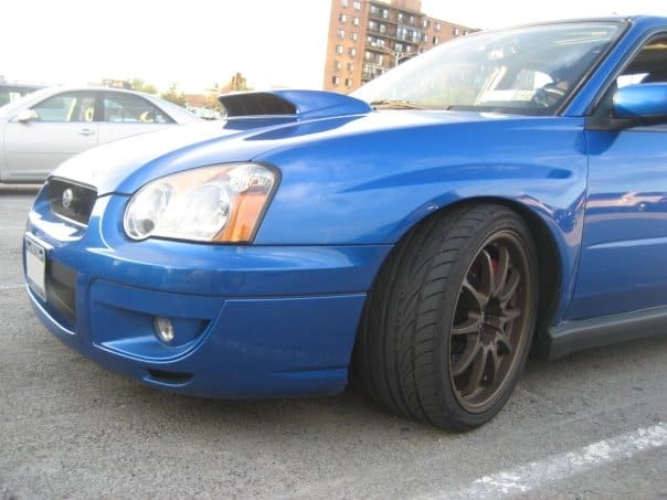 2004 Subaru Impreza with 18x9 Rota DPT wheels