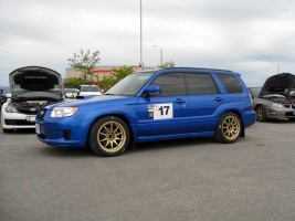 2007 Subaru Forester with 17x9 Rota DPT wheels