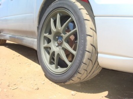 2004 Subaru Impreza with 17x7.5 Rota Camo wheels