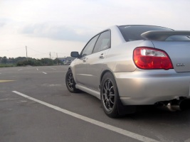 2007 Subaru Impreza WRX with 17x8 Rota DPT wheels