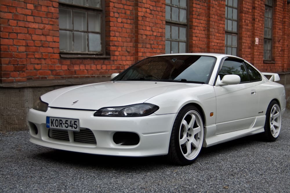 1999 Nissan S15 with 18x8.5 Rota Grid Drift wheels