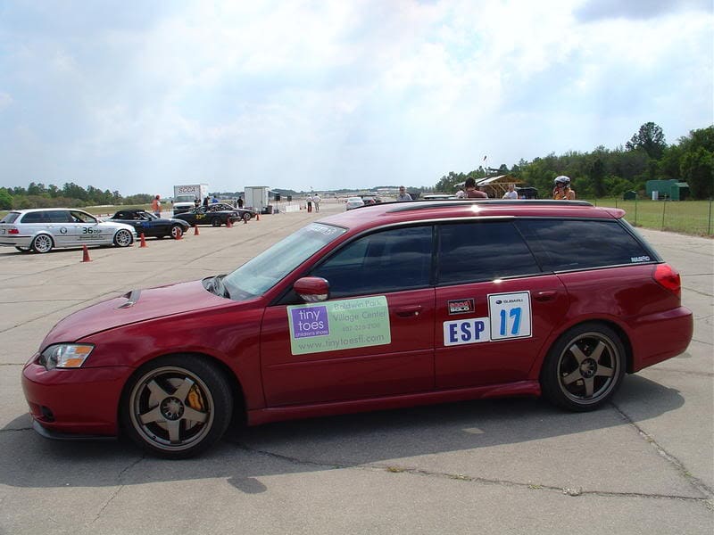2005 Subaru Legacy with 17x8 Rota Boost wheels