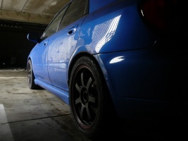 2006 Subaru Impreza with 17x7.5 Rota SDX wheels