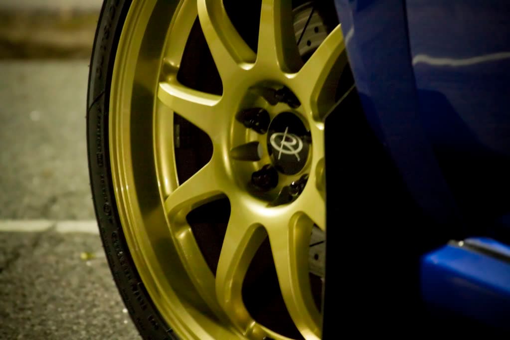 2004 Subaru Impreza with 18x8 Rota P1 wheels