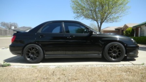 2004 Subaru Impreza with 17x9 Rota wheels