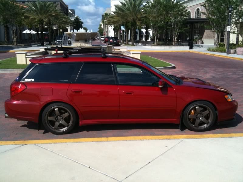 2007 Subaru Legacy with 18x8 Rota P45F wheels