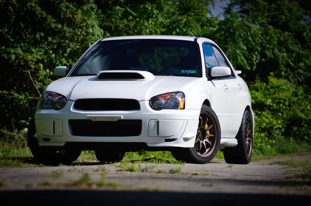 2004 Subaru Impreza with 17x9 Rota DPT wheels