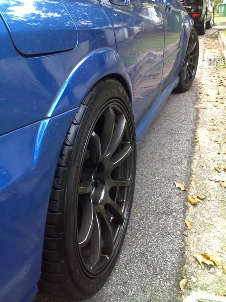 2005 Subaru Impreza with 18x9 Rota wheels