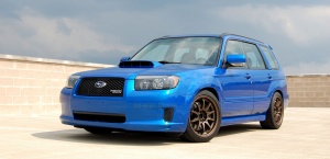 2007 Subaru Forester with 17x9.5 Rota DPT wheels