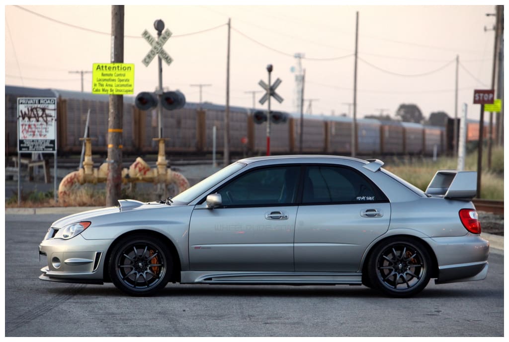 2006 Subaru Impreza with 18x8.5 Rota DPT wheels