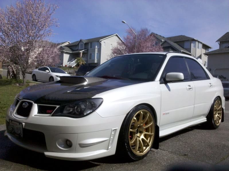 2008 Subaru Impreza with 18x9 Rota G-Force wheels