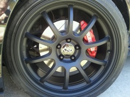 2009 Subaru Impreza with 18x8.5 Rota D-Force wheels