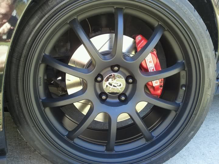 2009 Subaru Impreza with 18x8.5 Rota D-Force wheels