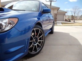 2007 Subaru Impreza with 18x8.5 Rota G-Force wheels