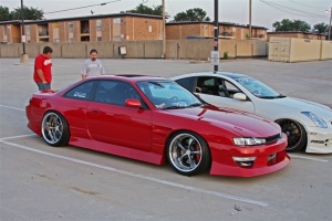 1996 Nissan S14 with 18x9.5 WORK Wheels VS-KF wheels