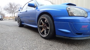 2004 Subaru Impreza with 18x9.5 Rota Grid wheels