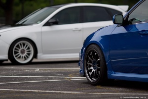 2011 Subaru Impreza WRX with 18x9.5 Rota DPT wheels