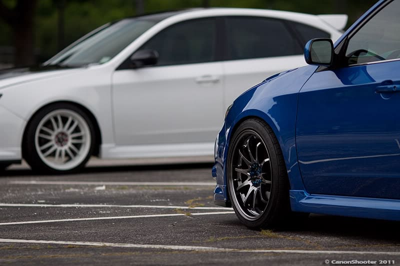 2011 Subaru Impreza WRX with 18x9.5 Rota DPT wheels