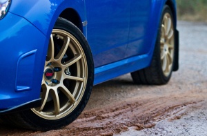 2008 Subaru Impreza with 18x8.5 Rota G-Force wheels