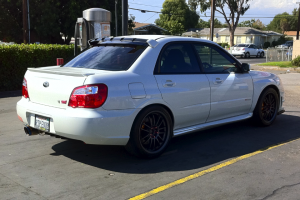 2008 Subaru Impreza with 18x8.5 Rota SVN wheels